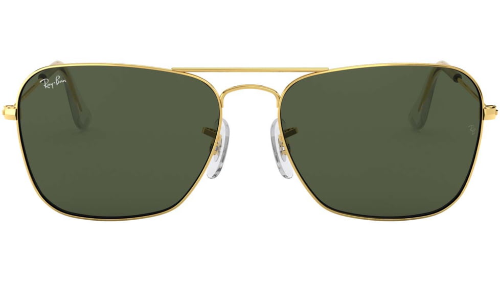 Ray-Ban Caravan Sunglasses RB3136 001-5515 - Arista Frame / Crystal Green 55 mm Lenses
