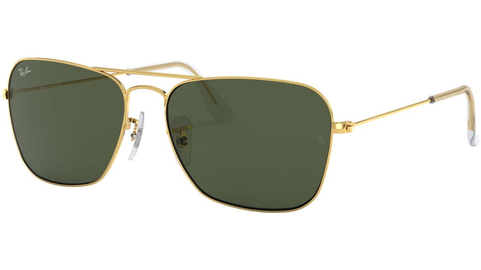 Ray-Ban Caravan Sunglasses RB3136 001-5815 - Arista Frame / Crystal Green 58 mm Lenses
