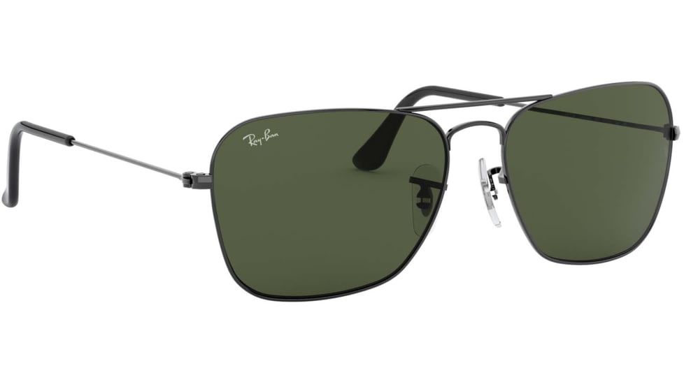 Ray-Ban Caravan Sunglasses RB3136 004-5515 - Gunmetal Frame / Crystal Green 55 mm Lenses