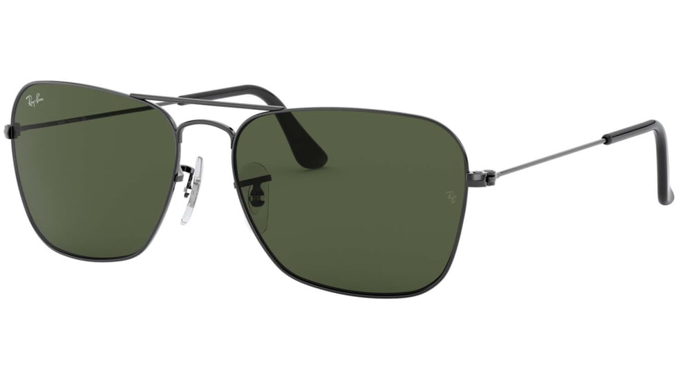 Ray-Ban Caravan Sunglasses RB3136 004-5515 - Gunmetal Frame / Crystal Green 55 mm Lenses