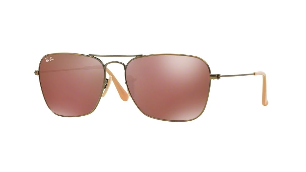 Ray-Ban Caravan Sunglasses RB3136 167/2K-58 - Demiglos Brushed Bronze Frame, Red Mirror Lenses