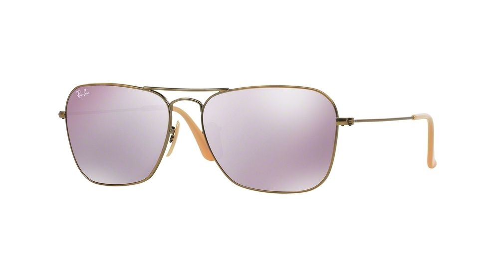 Ray-Ban Caravan Sunglasses RB3136 167/4K-58 - Demiglos Brushed Bronze Frame, Lillac Mirror Lenses