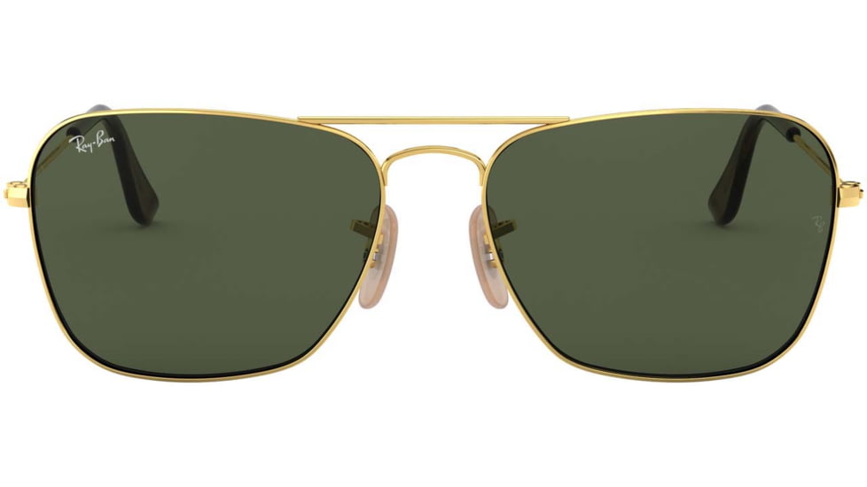 Ray-Ban Caravan Sunglasses RB3136 181-55 - Gold Frame, Dark Green Lenses