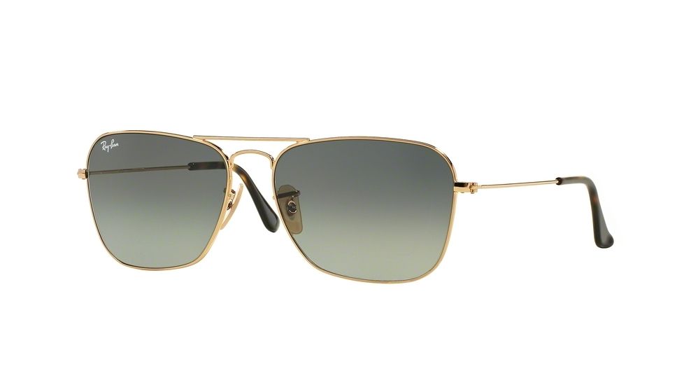 Ray-Ban Caravan Sunglasses RB3136 181/71-55 - Gold Frame, Light Grey Gradient Dark Grey Lenses
