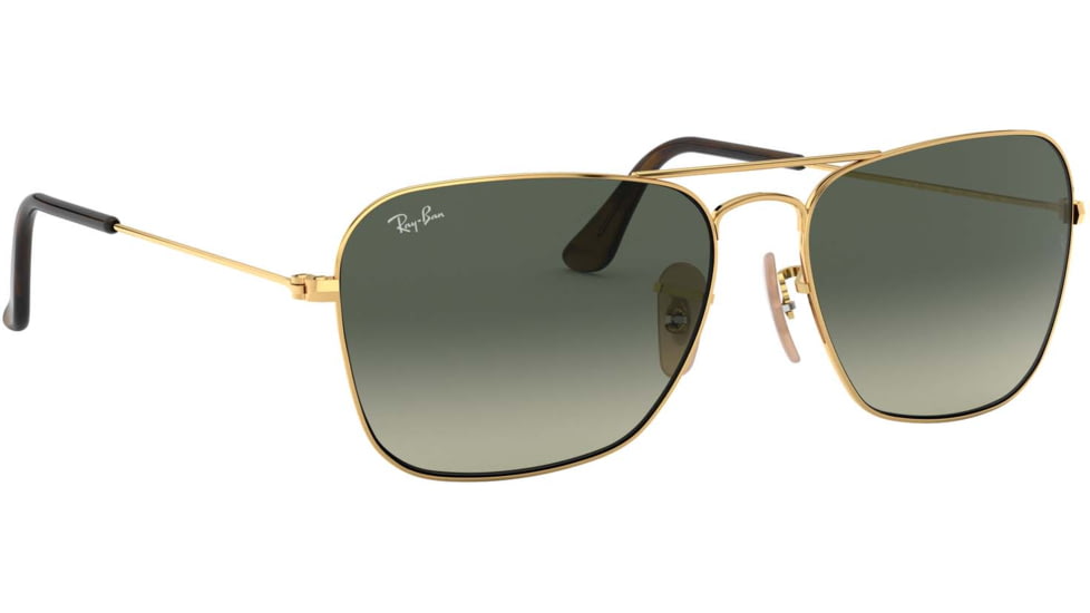 Ray-Ban Caravan Sunglasses RB3136 181/71-58 - Gold Frame, Light Grey Gradient Dark Grey Lenses
