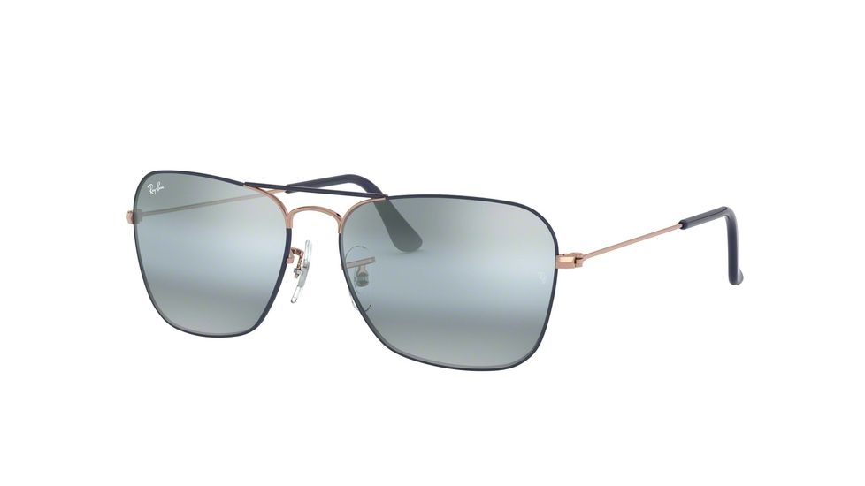 Ray-Ban Caravan Sunglasses RB3136 9156AJ-58 - , Blue Bi-mirror Grey Lenses