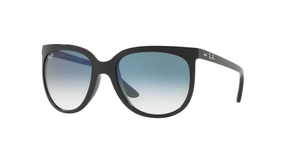 Ray-Ban Cats 1000 Sunglasses RB4126 601/3F-57 - Black Frame, Clear Gradient Blue Lenses