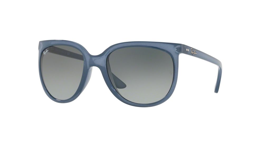 Ray-Ban Cats 1000 Sunglasses RB4126 630371-57 - Trasparent Light Blue Frame, Light Grey Gradient Dark Grey Lenses