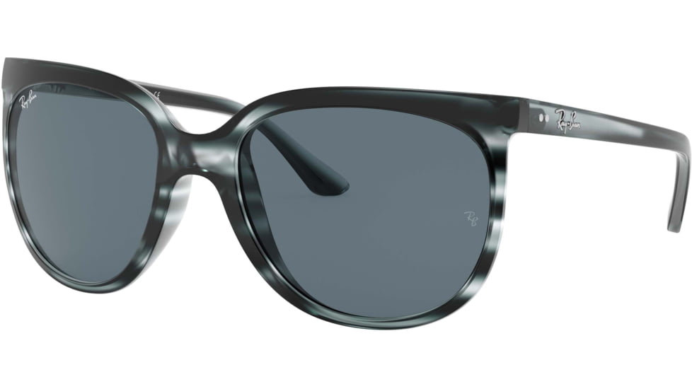 Ray-Ban Cats 1000 RB4126 Sunglasses, Striped Blue Havana, 57, RB4126-6432R5-57