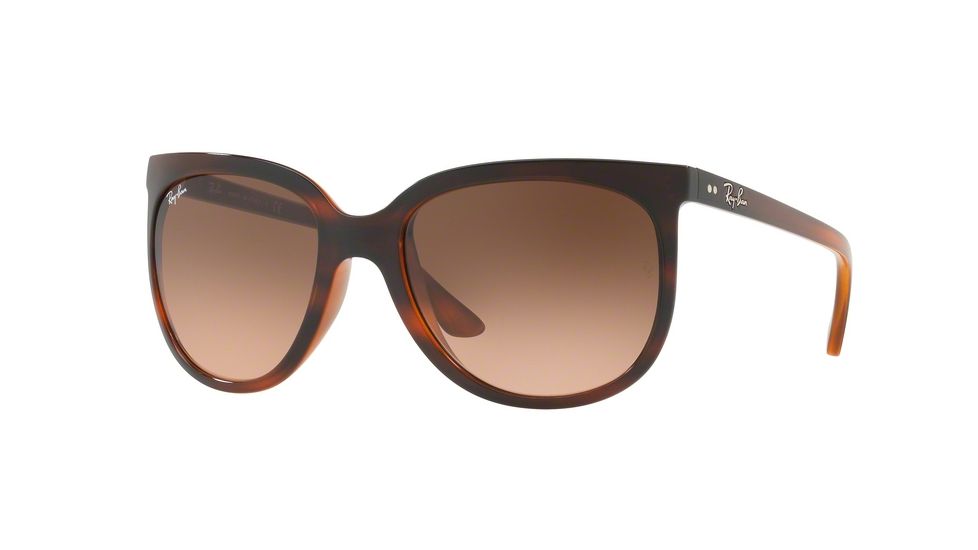 Ray-Ban Cats 1000 Sunglasses RB4126 820/A5-57 - Stripped Havana Frame, Pink Gradient Brown Lenses