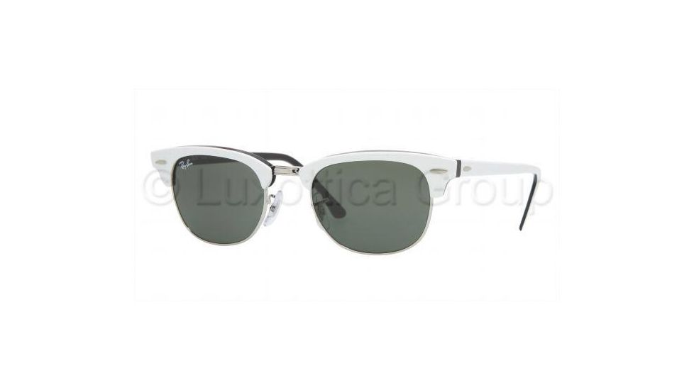 Ray-Ban Clubmaster II Sunglasses RB2156 956-4921 - Top White On Black Crystal Green