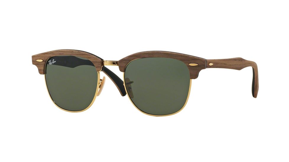 Ray-Ban CLUBMASTER M RB3016M Progressive Prescription Sunglasses RB3016M-1181-51 - Lens Diameter 51 mm, Frame Color Walnut Rubber Black