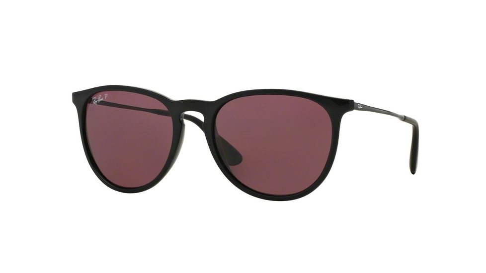 Ray-Ban ERIKA F RB4171F Sunglasses 601/5Q-54 - Black Frame, Polar Purple Lenses