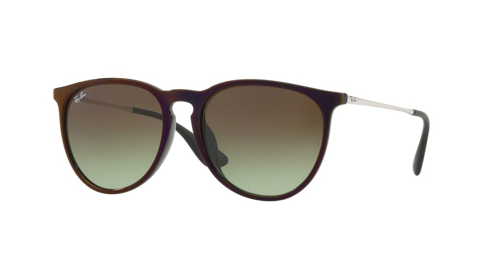 Ray-Ban Erika F RB4171F Sunglasses 6316E8-57 - Red Frame, Green Gradient Brown Lenses