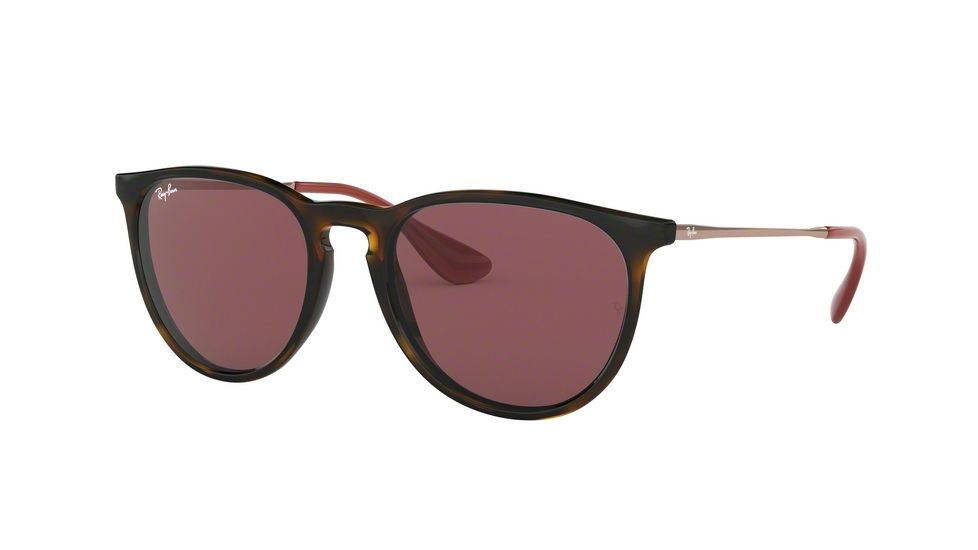 Ray-Ban Erika F RB4171F Sunglasses 639175-54 - Havana Frame, Dark Violet Lenses