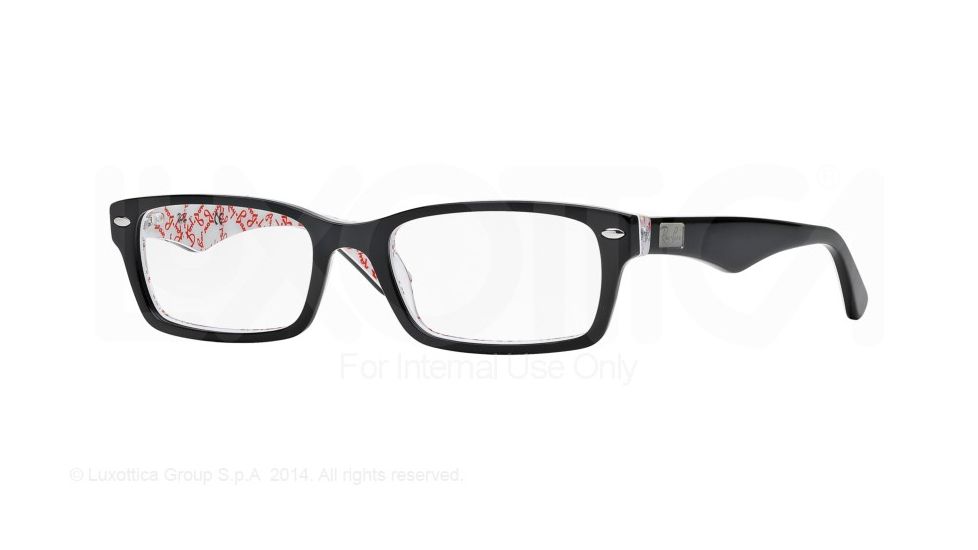 Ray-Ban Eyeglass Frames RX5206 5014-52 - Top Black On Texture White Frame