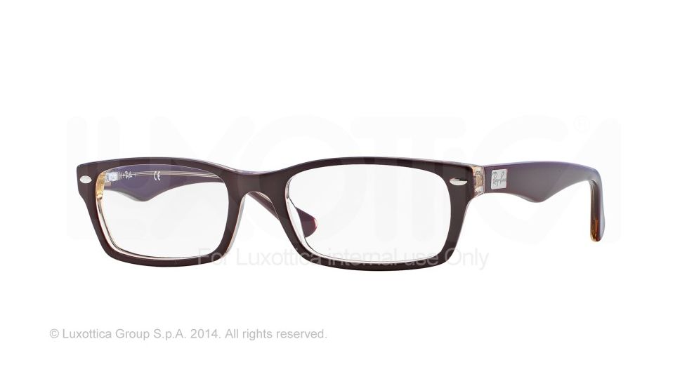 Ray-Ban Eyeglass Frames RX5206 5372-54 - Top Red On Trasparent Beige Frame