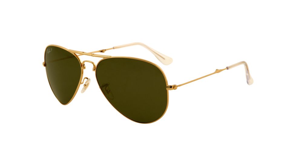 Ray-Ban Folding Aviator RB3479 Sunglasses 001/58-5514 - Arista Frame, Crystal Green Lenses
