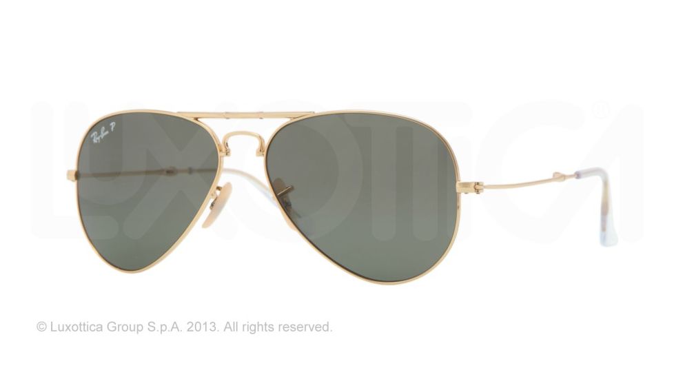 Ray-Ban Folding Aviator RB3479 Sunglasses 001/58-5814 - Arista Frame, Crystal Green Lenses