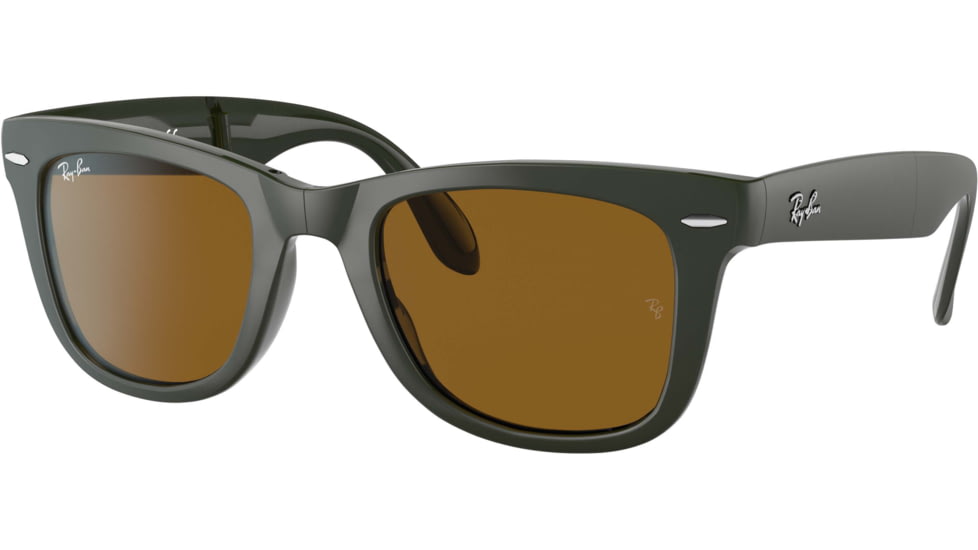 Ray-Ban Folding Wayfarer Classic Sunglasses, Brown Lenses, Military, 50, RB4105-657533-50