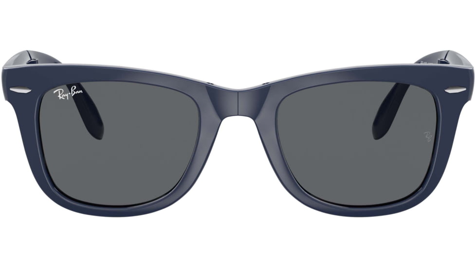 Ray-Ban Folding Wayfarer Classic Sunglasses, Dark Grey Lenses, Blue, 50, RB4105-6197B1-50
