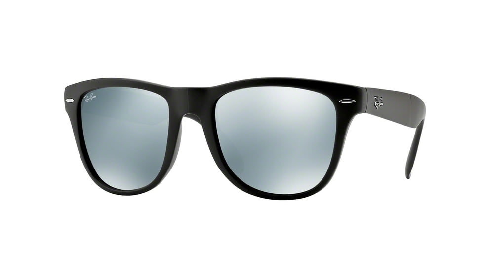 Ray-Ban Folding Wayfarer Sunglasses RB4105 602230-5420 - Matte Grey Frame, Green/Silver Mirror Lenses