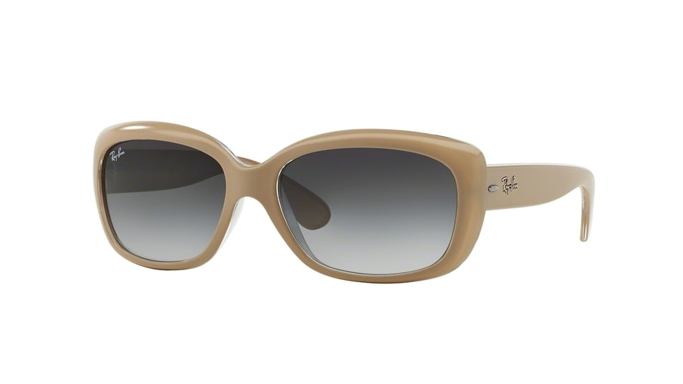 Ray-Ban Jackie OHH Sunglasses RB4101 61728G-58 - Top Mat Beige On Trasparent Frame, Grey Gradient Dark Grey Lenses