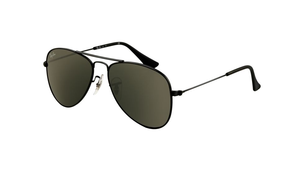 Ray-Ban Junior RJ 9506S Sunglasses Styles - Matte Black Frame / Green Lenses, 201-71-5013