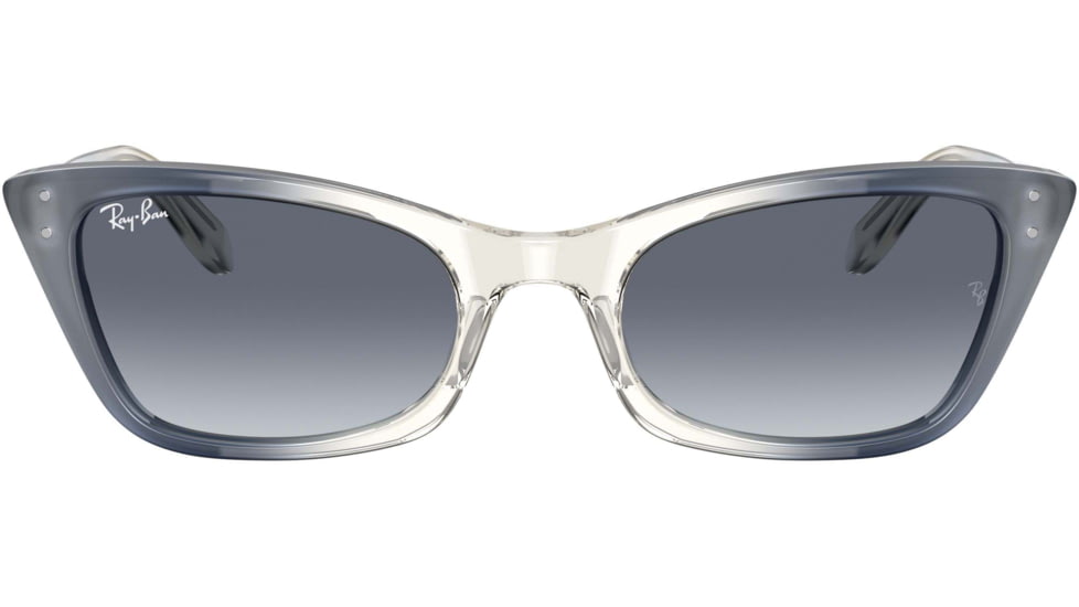 Ray-Ban Lady Burbank RB2299 Sunglasses, Blue Gradient Grey Lenses, Transparent Blue, 52, RB2299-134386-52