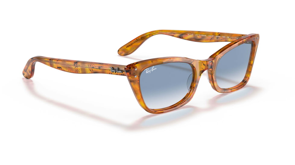 Ray-Ban Lady Burbank RB2299 Sunglasses, Clear Gradient Blue Lenses, Amber Tortoise, 52, RB2299-13423F-52