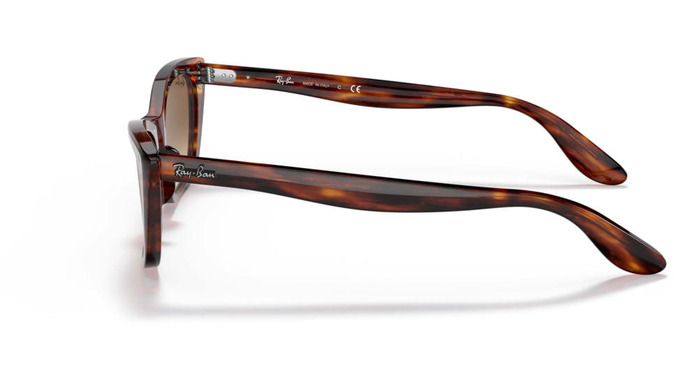 Ray-Ban Lady Burbank RB2299 Sunglasses, Clear Gradient Brown Lenses, Striped Havana, 52, RB2299-954-51-52