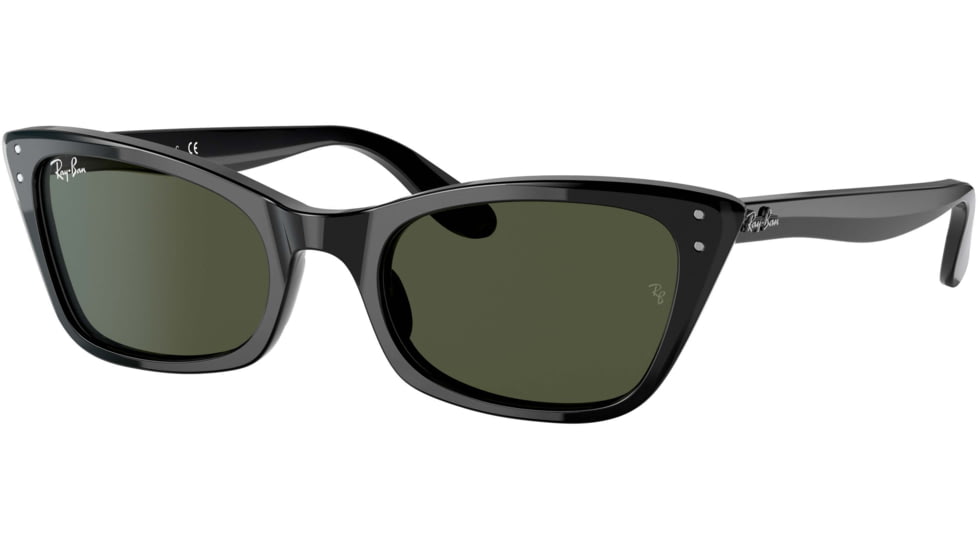 Ray-Ban Lady Burbank RB2299 Sunglasses, Green Lenses, Black, 52, RB2299-901-31-52