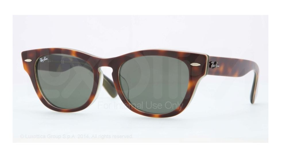Ray-Ban LARAMIE F RB4169F Sunglasses 1073-53 - Top Havana On Texture Green Frame, Green Lenses