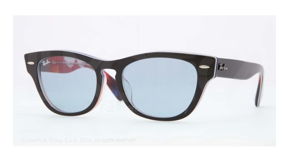 Ray-Ban LARAMIE F RB4169F Sunglasses 107862-53 - Top Black On Blue Frame, Crystal Sky Blue Lenses