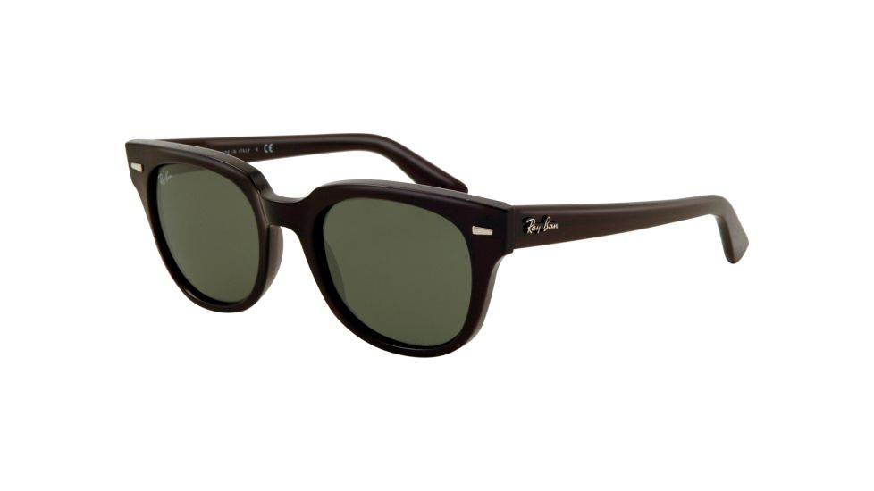 Ray-Ban METEOR RB4168 Sunglasses 601-5020 - Shiny Black Frame, Crystal Green Lenses