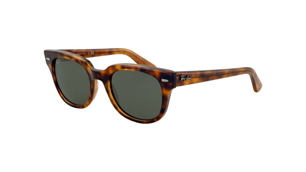 Ray-Ban METEOR RB4168 Sunglasses 710-5020 - Shiny Havana Frame, Crystal Green Lenses