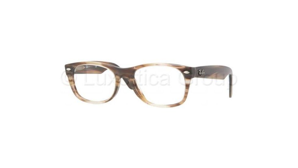 Ray-Ban New Wayfarer Eyeglasses RX5184 with No-Line Progressive Rx Prescription Lenses 5139-5018 - Striped Brown Frame