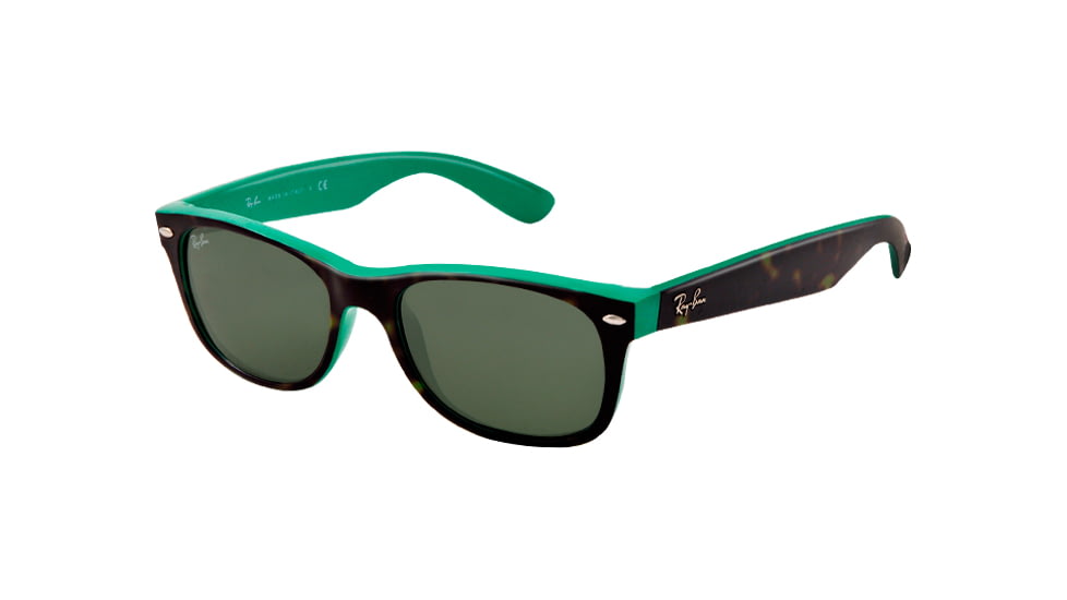Ray-Ban New Wayfarer Prescription Sunglasses RB2132 RB2132-6013-5218 - Lens Diameter 52 mm, Frame Color Top Havana / Green