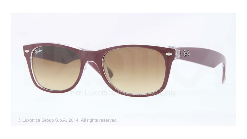 Ray-Ban New Wayfarer Prescription Sunglasses RB2132 RB2132-605485-52 - Lens Diameter 52 mm, Frame Color Top Matte Bordo' On Trasparent