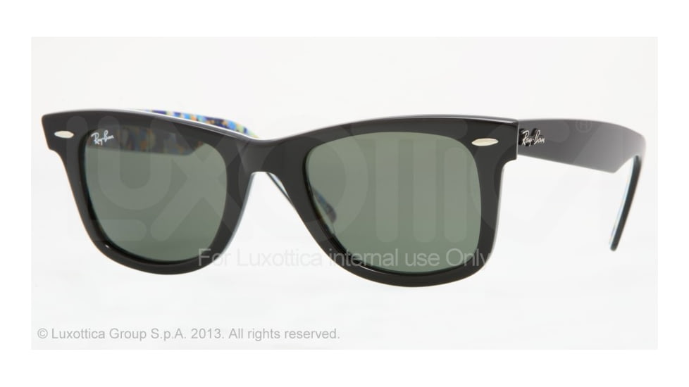 Ray-Ban RB2140 Progressive Sunglasses - Black/Blue-Orange Flow Crystal Green Frame / 50 mm Prescription Lenses, 1018-5022