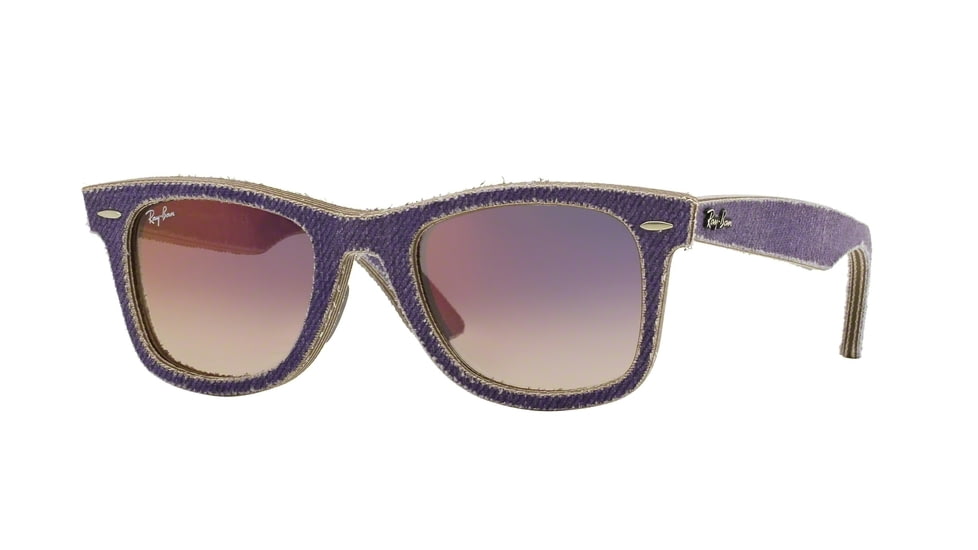 Ray-Ban Original Wayfarer RB2140 Sunglasses with No-Line Progressive Rx Prescription Lenses RB2140-1167S5-50 - Lens Diameter 50 mm, Frame Color Jeans Violet