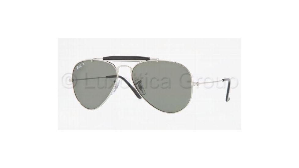 Ray-Ban Outdoorsman II Rainbow Sunglasses RB3407 003/58-5814 - Silver Crystal Green Polarized
