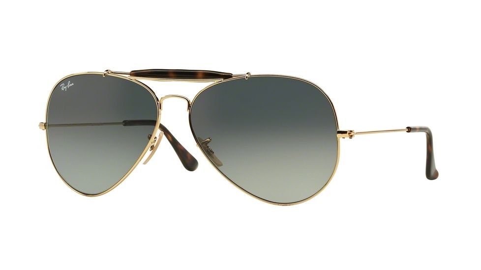 Ray-Ban Outdoorsman II Sunglasses RB3029 181/71-62 - Gold Frame, Light Grey Gradient Dark Grey Lenses
