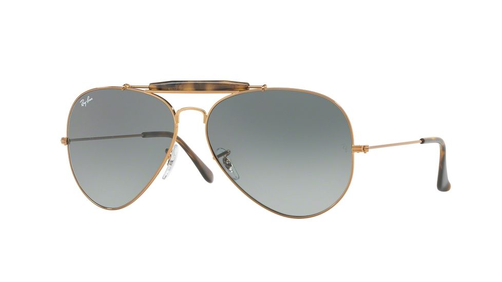 Ray-Ban Outdoorsman II Sunglasses RB3029 197/71-62 - Shiny Bronze Frame, Light Grey Gradient Dark Grey Lenses