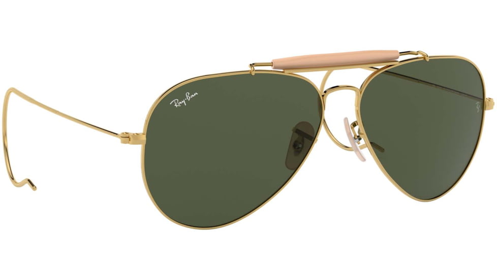 Ray-Ban Outdoorsman Sunglasses, Arista Frame, Crystal Green Lens, 58, L0216-5814