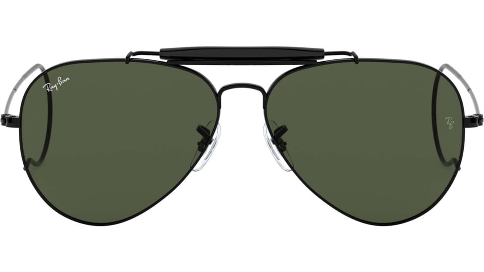 Ray-Ban Outdoorsman Sunglasses, Black Frame, Crystal Green Lens, 58, L9500-5814