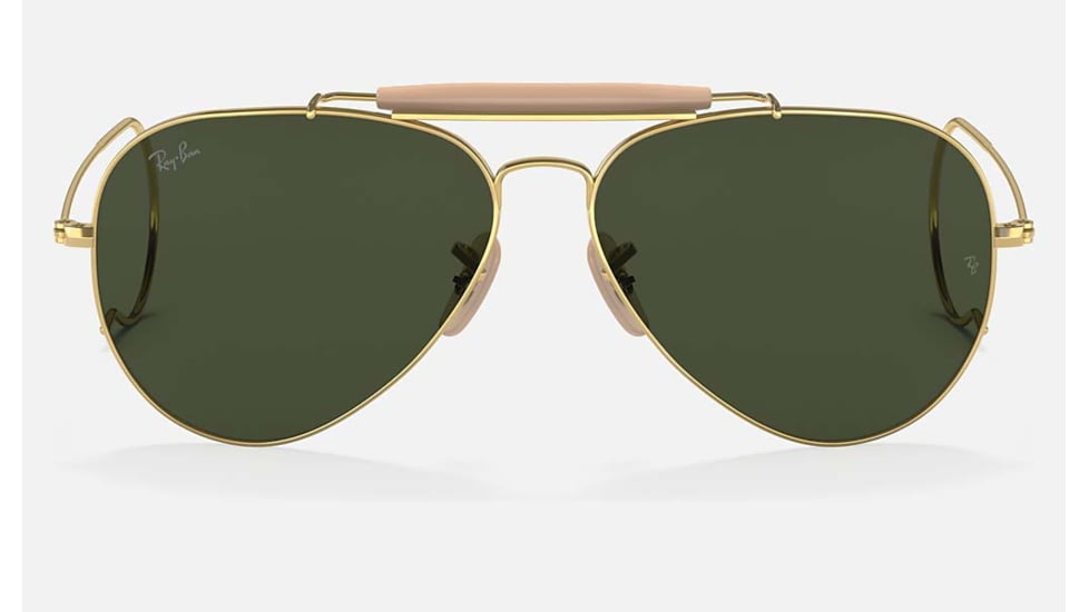 Ray-Ban Outdoorsman Sunglasses, Gold Frame, G-15 Green Lens, 58, RB3030-W3402-58