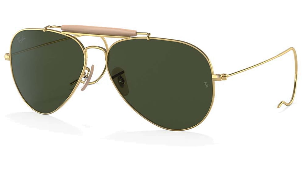 Ray-Ban Outdoorsman Sunglasses, Gold Frame, G-15 Green Lens, 58, RB3030-W3402-58