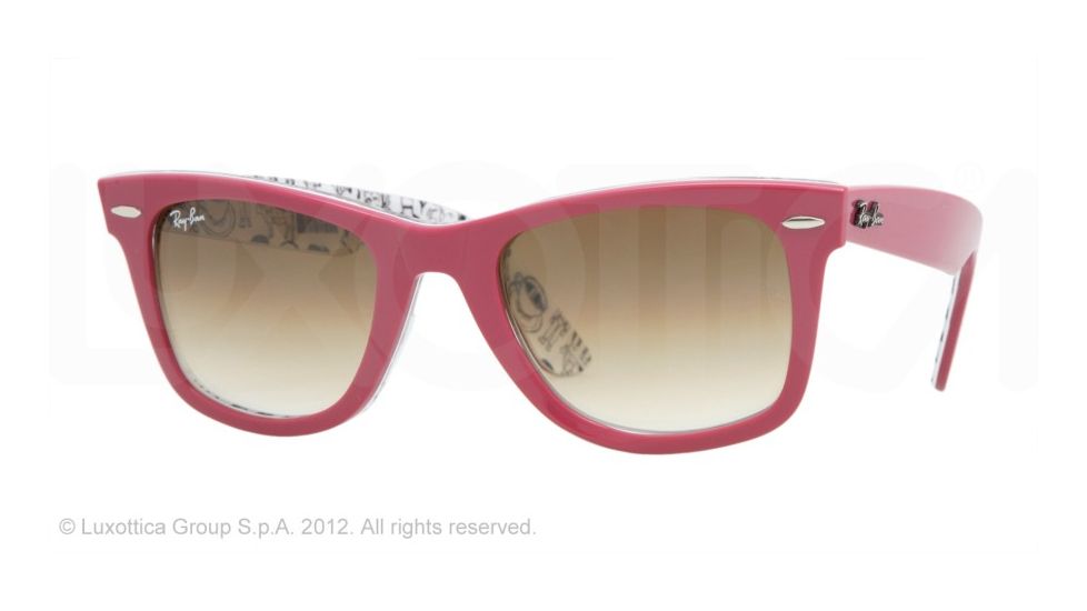 Ray-Ban RB2140 Progressive Sunglasses - Comics Top Fuchsia Crystal Brown Gradient Frame / 50 mm Prescription Lenses, 104551-5022