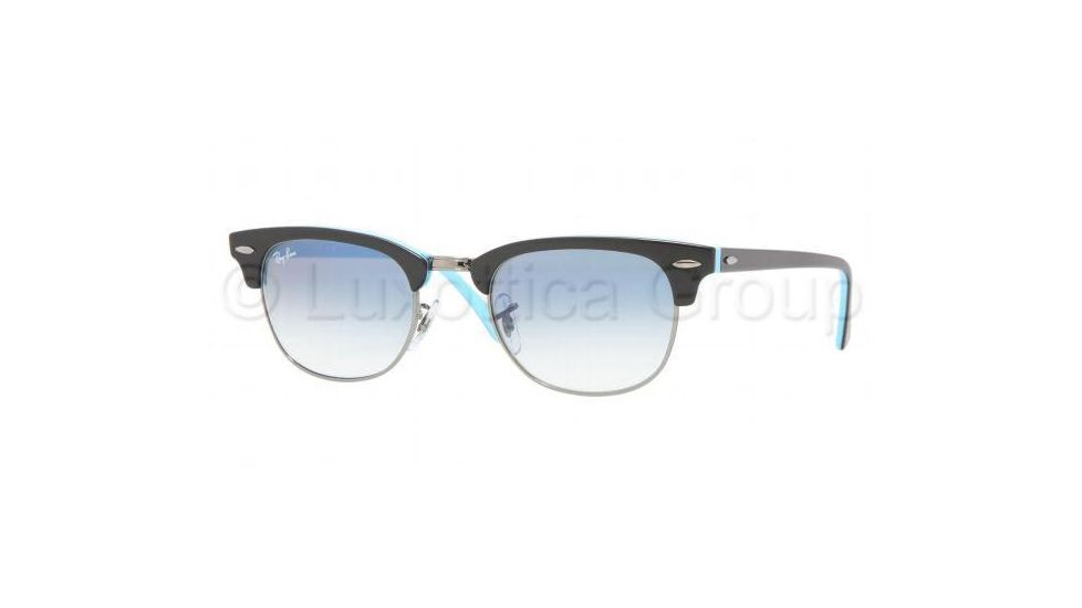 Ray-Ban RB 2156 Sunglasses Styles - Top Black On Dark Azure Frame / Crystal Gradient Light Blue Lenses, 10113F-4921